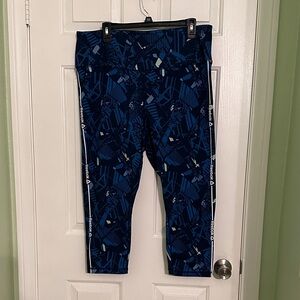 Reebok Women Navy and Black Graphic Leggings